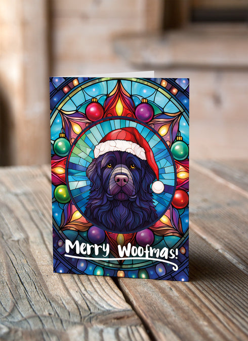Newfoundland in a Santa Hat Christmas Card